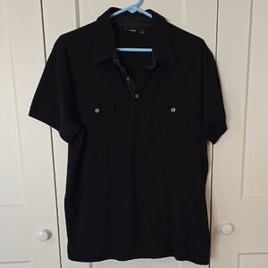 Apt. 9 Black Casual Button Down Shirt Relaxed Fit